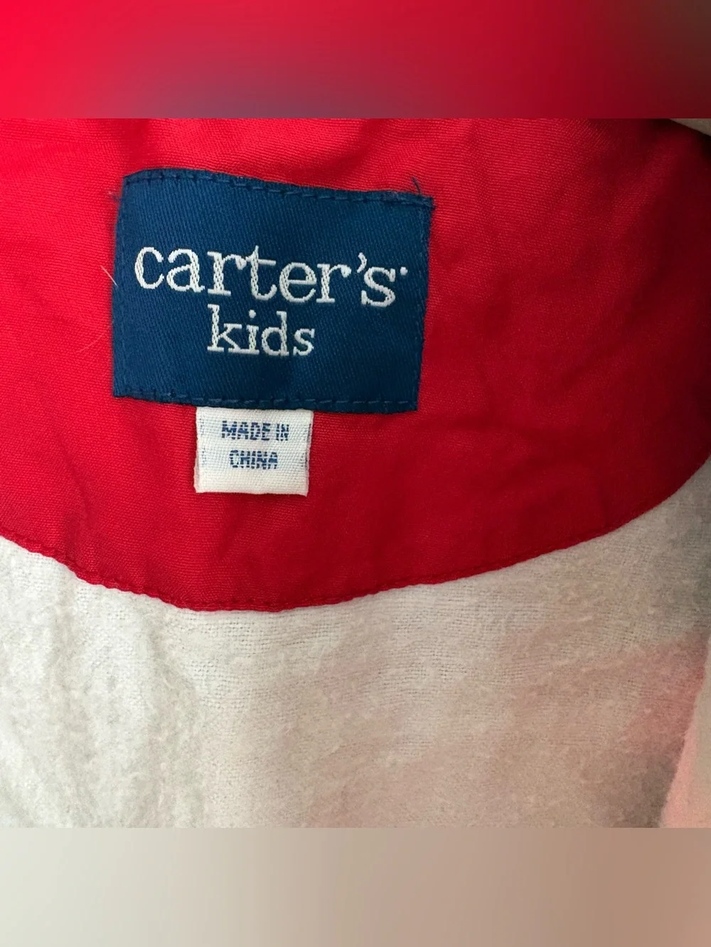 VTG Carter's Baby Colorblock Hooded Full Zip Jacket Red Blue White 18 Months
